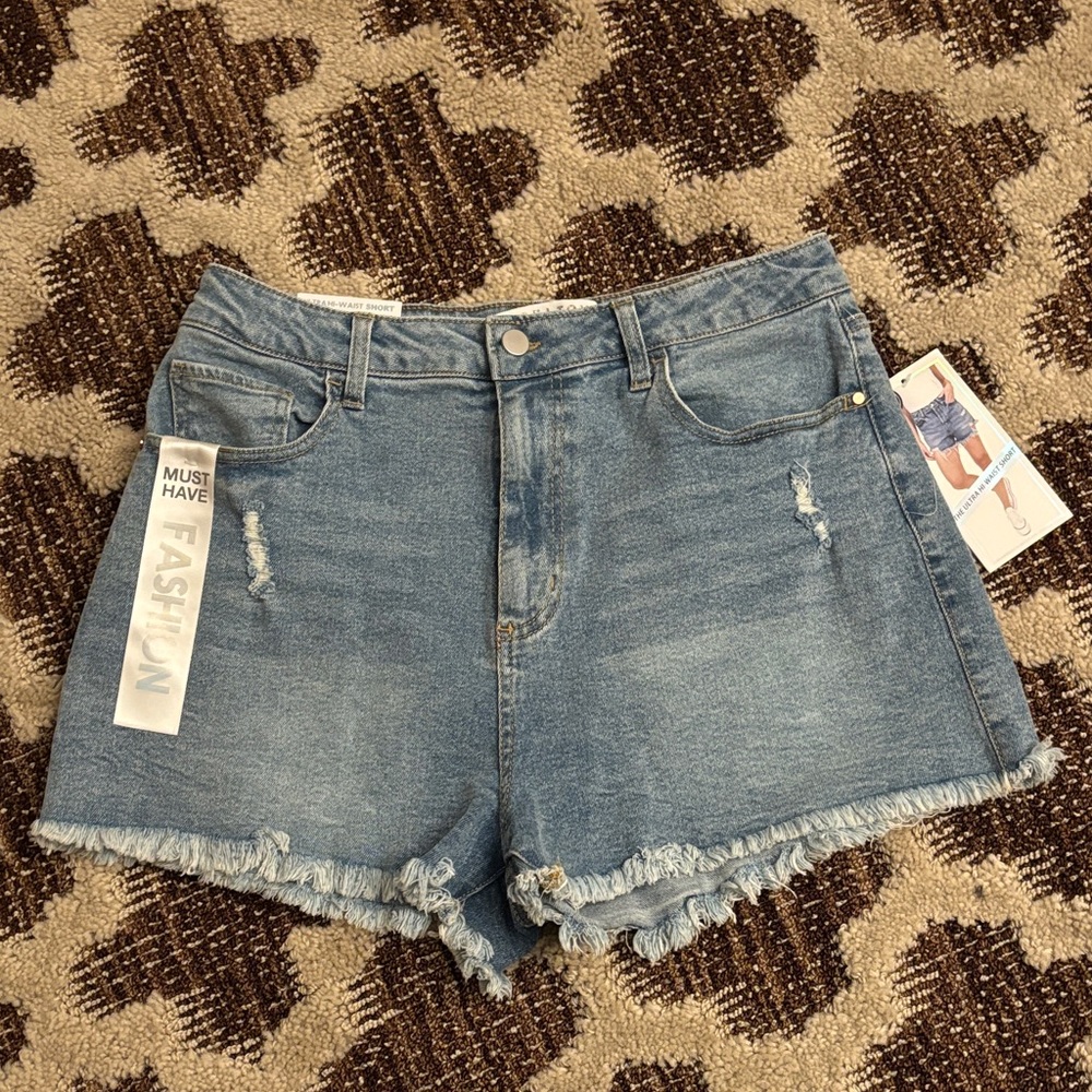 Ultra Hi-Waist Denim Blue Women's Shorts Size 13/31